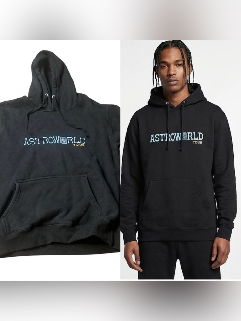 Travis Scott AstroWorld Tour Launch Hoodie Black Unisex Size Small